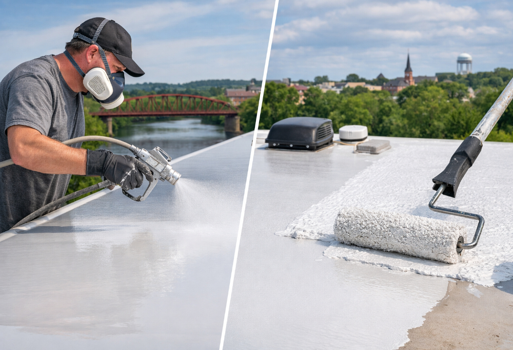 Roof coating techniques in Eau Claire